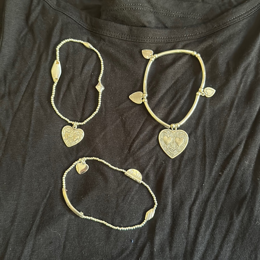 Set of 3 heart bracelets.  Wear together or separate